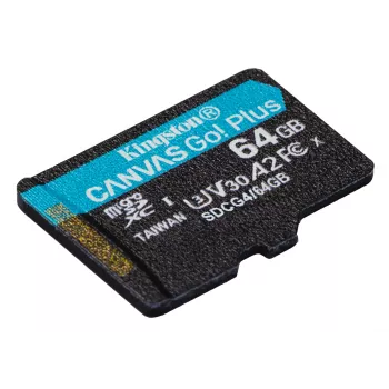 Kingston Technology 64GB microSDXC Canvas Go Plus Gen4 200R A2 U3 embalagem individual sem ADP