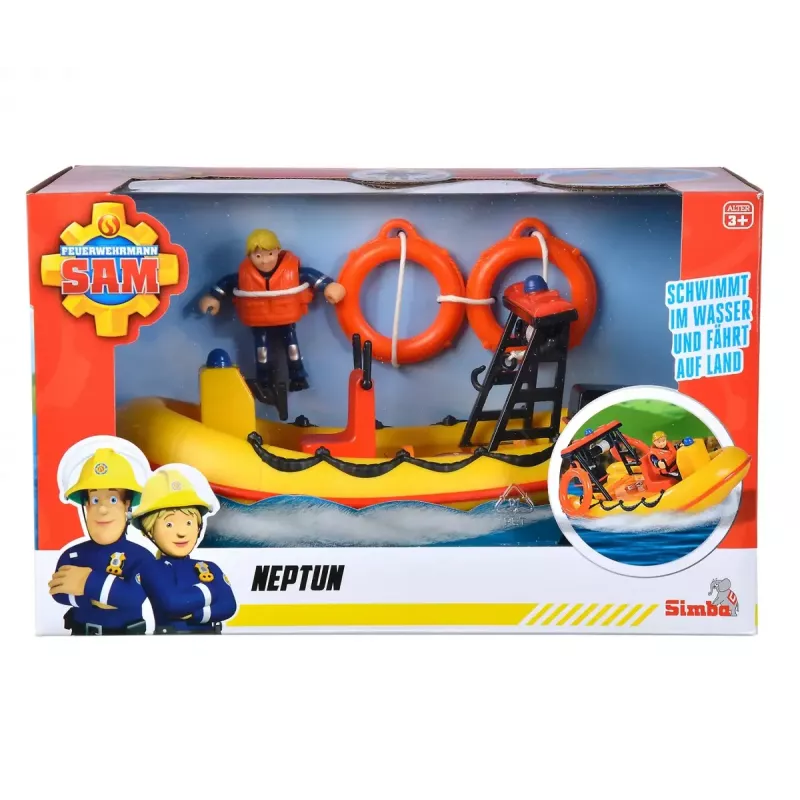 Barco de brincar Simba-Dickie Fireman Sam barco Neptuno com figura – veículo de brincar