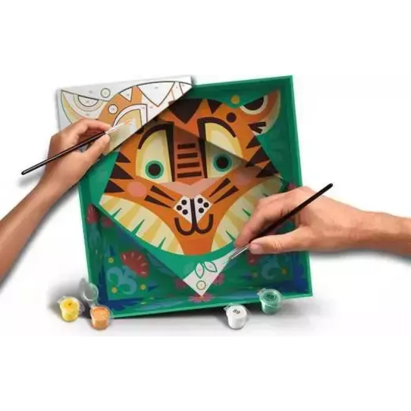 Conjunto de pintura e moldagem Ravensburger CreArt Do it together – Tigre (pintura em conjunto) 25863