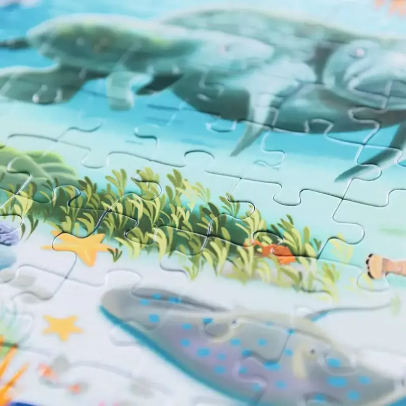 Puzzle Ravensburger UP! Criaturas marinhas — conjunto com 64, 72, 81, 90 peças