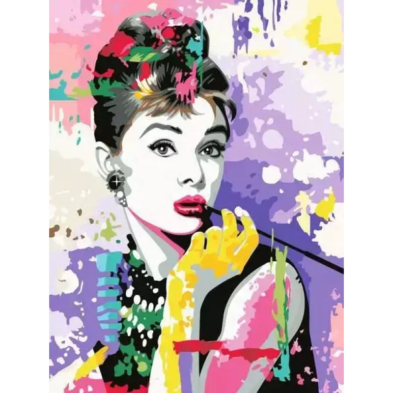 Conjunto de pintura de puzzle Ravensburger CreArt Premium — Audrey Hepburn (Ravensburger 25526)