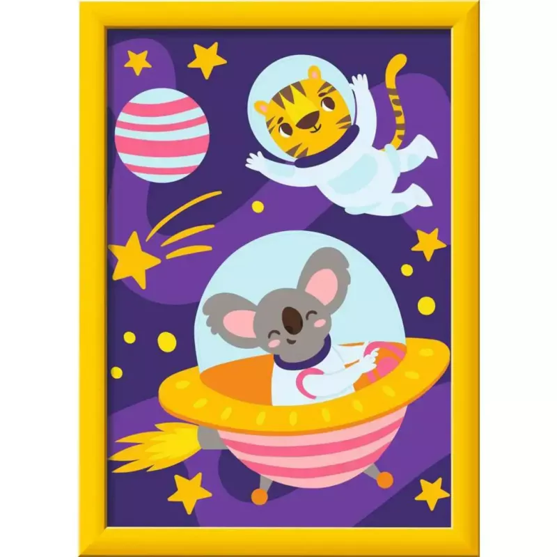 Conjunto de pintar por números Ravensburger CreArt – «Animais no espaço» conjunto de pintura