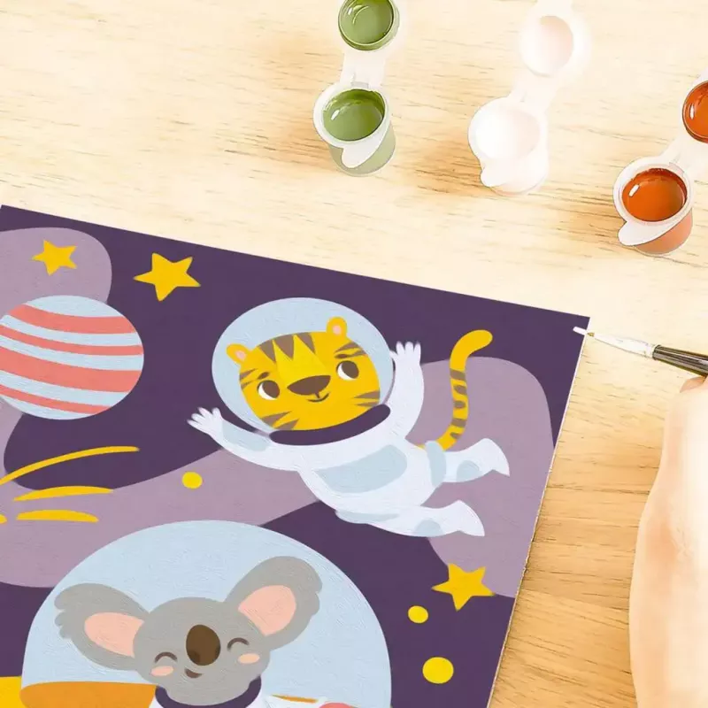 Conjunto de pintar por números Ravensburger CreArt – «Animais no espaço» conjunto de pintura