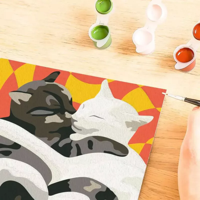 Conjunto de pintura Ravensburger CreArt - Cat Love (conjunto de pintura criativo)