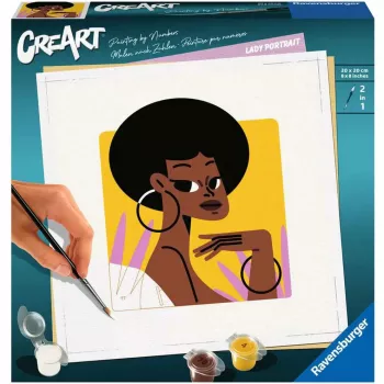 Conjunto de pintar por números Ravensburger CreArt Retrato de mulher, modelo 23669 – motivo retrato, conjunto de trabalhos manuais
