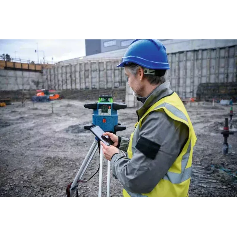 Bosch GRL 650 CHVG Professional nível laser rotativo a bateria, 70 m, laser verde, 18 V, com bateria ProCORE18V 4,0 Ah, suporte e mala, azul