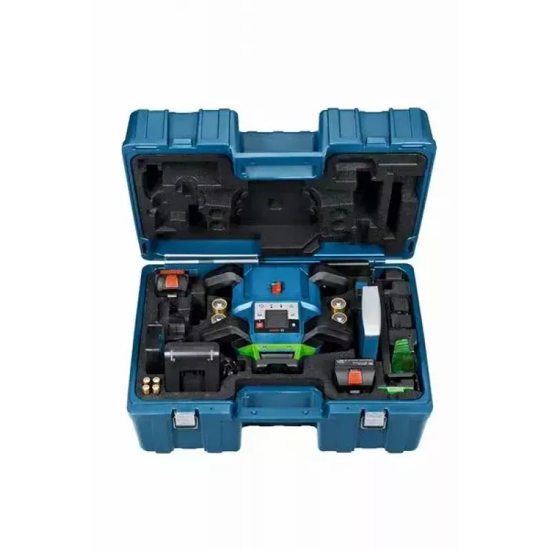 Bosch GRL 650 CHVG Professional nível laser rotativo a bateria, 70 m, laser verde, 18 V, com bateria ProCORE18V 4,0 Ah, suporte e mala, azul