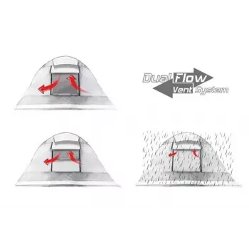 Tenda de túnel High Peak Meran 5.0 5 pessoas verde cinzento-claro