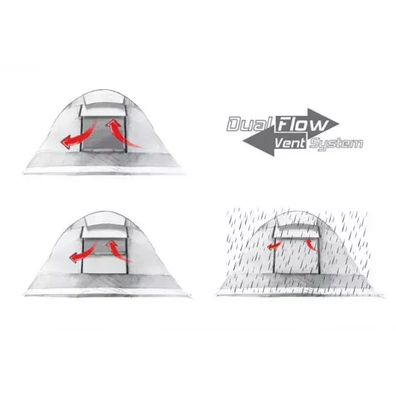 Tenda de túnel High Peak Meran 5.0 5 pessoas verde cinzento-claro