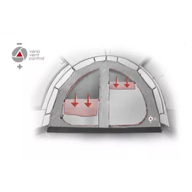 Tenda de túnel High Peak Meran 5.0 5 pessoas verde cinzento-claro