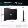 Hisense 40A5Q 101,6 cm (40 polegadas) Smart TV Full HD Wi-Fi preto