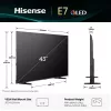 Hisense 43E77Q 109,2 cm (43") QLED 4K Ultra HD Smart TV, VIDAA, Dolby Vision, Wi-Fi, triplo sintonizador, preto