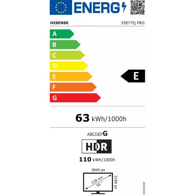 Hisense 55E77Q PRO 139,7 cm (55 polegadas) Smart TV 4K Ultra HD Wi-Fi preto
