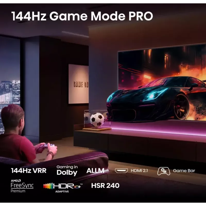 Hisense 55E77Q PRO 139,7 cm (55 polegadas) Smart TV 4K Ultra HD Wi-Fi preto