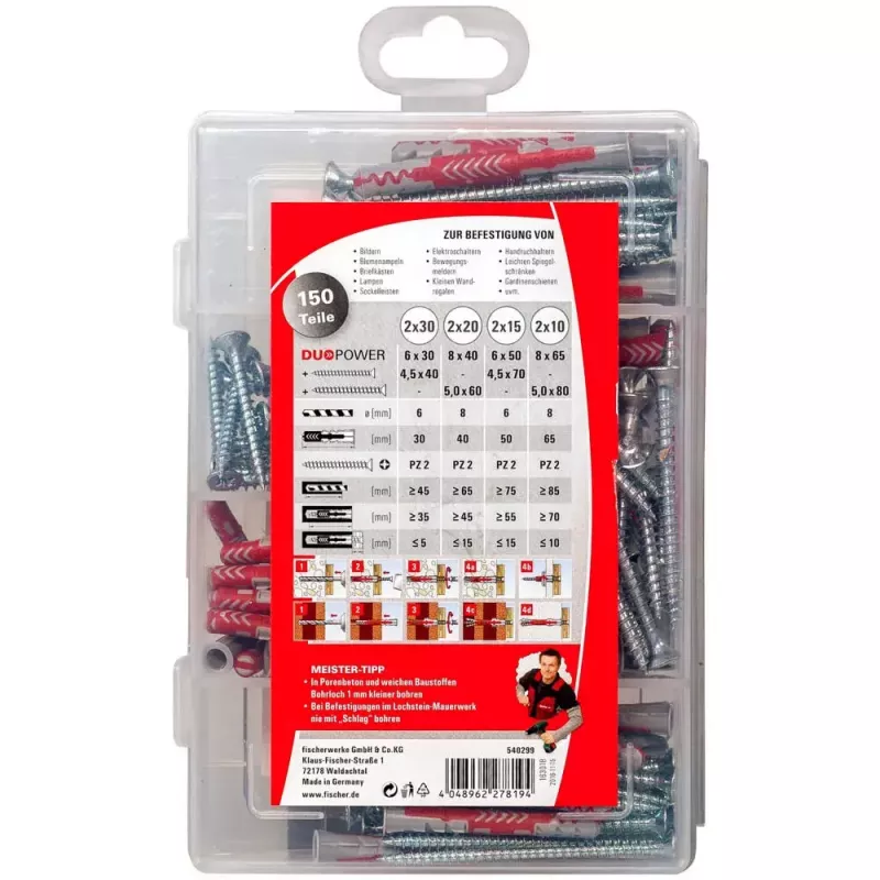 Conjunto de parafusos e buchas Fischer 540299