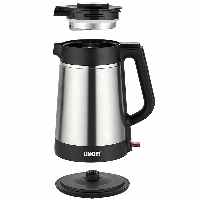 Chaleira elétrica Unold 18715 1,5 L 1800 W preto, aço inoxidável