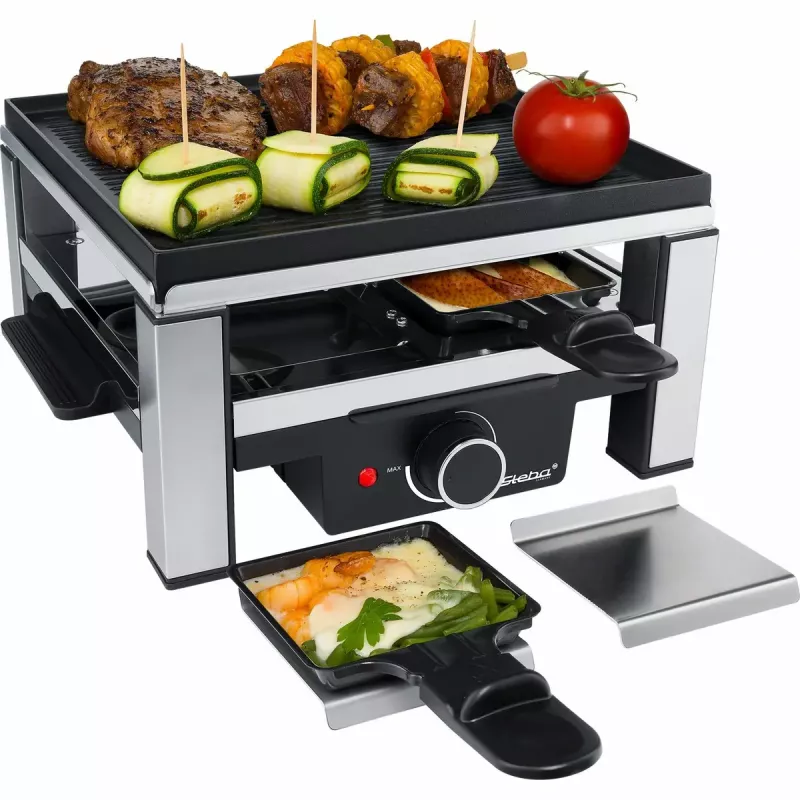 Raclette de ferro fundido RC 104 preto/aço inoxidável