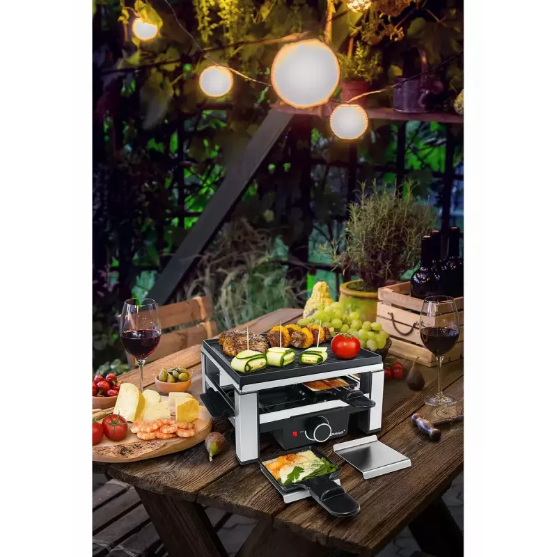 Raclette de ferro fundido RC 104 preto/aço inoxidável