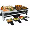 Steba RC 108 Grelhador Multi-Raclette, 2000 W, 8 panelas, aço inoxidável/preto