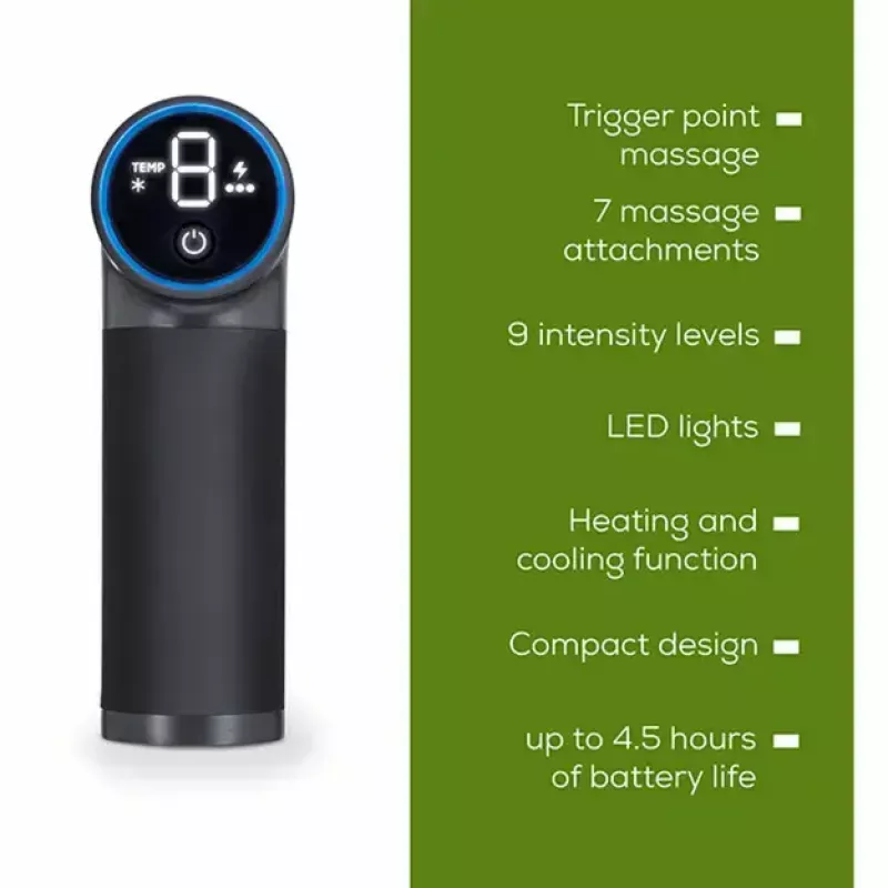 Massajador Trigger Point Hot & Cold Beurer MG 195, cinzento — terapia Hot & Cold para relaxamento muscular direcionado