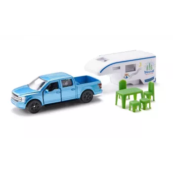Carro Siku Ford F150 Metal Plástico azul verde branco 3+ anos