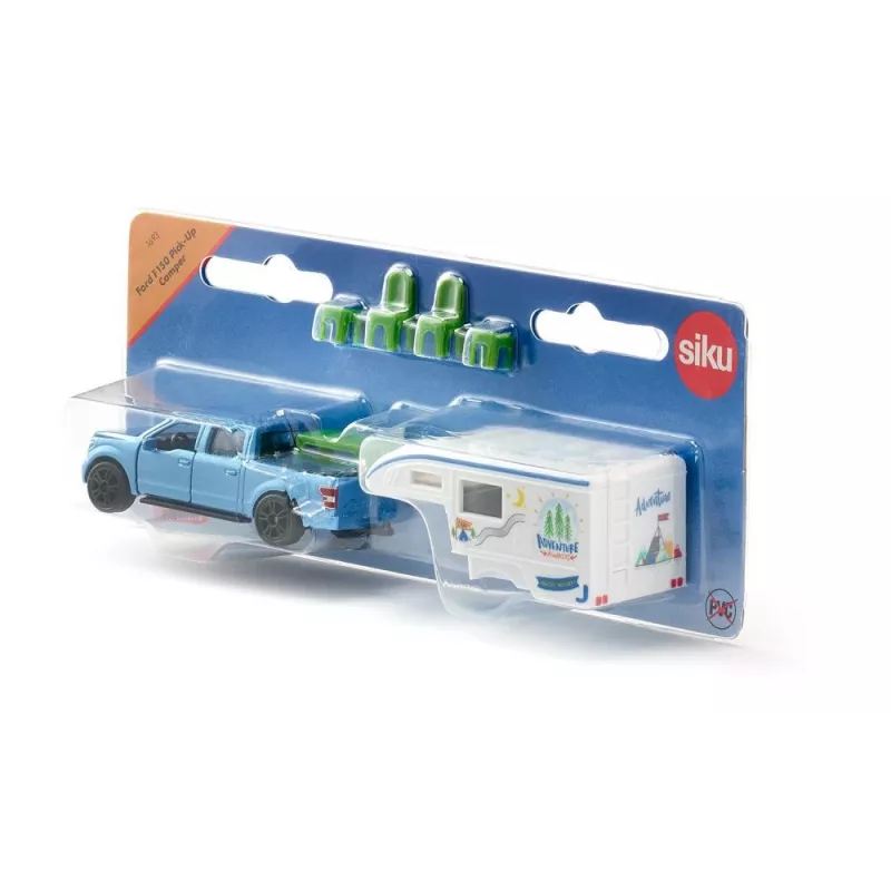 Carro Siku Ford F150 Metal Plástico azul verde branco 3+ anos