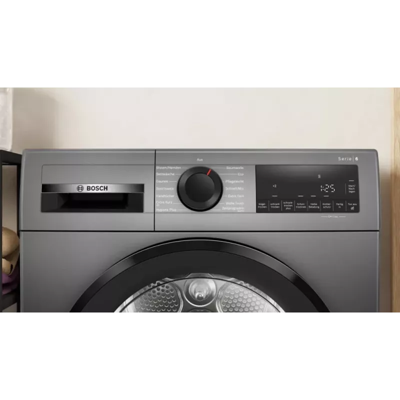 Máquina de secar roupa com bomba de calor Bosch Serie 6 WQG243DR10 Independente Carga frontal 9 kg cinzento