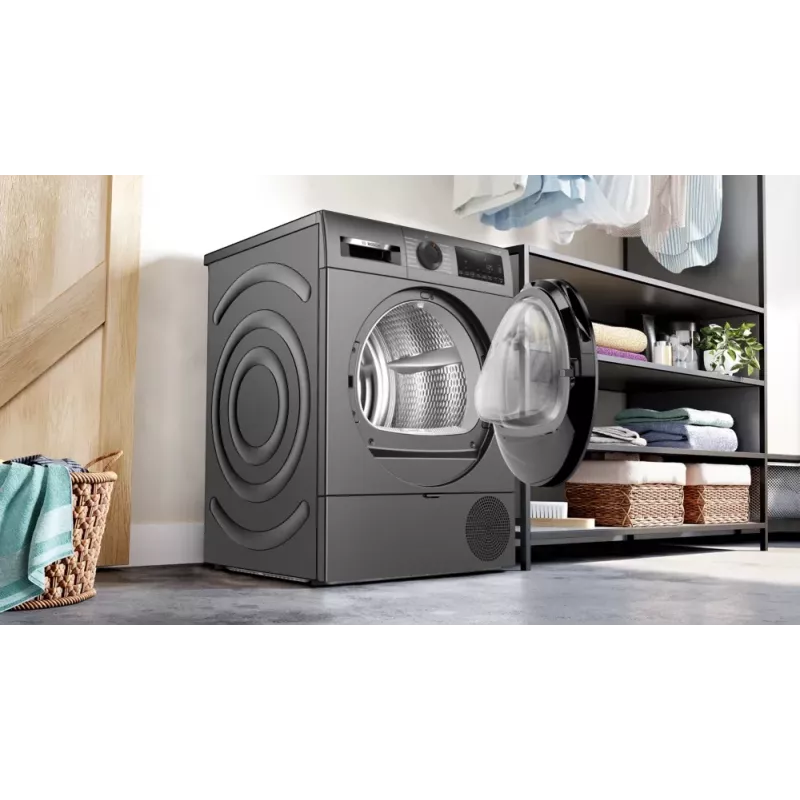 Máquina de secar roupa com bomba de calor Bosch Serie 6 WQG243DR10 Independente Carga frontal 9 kg cinzento
