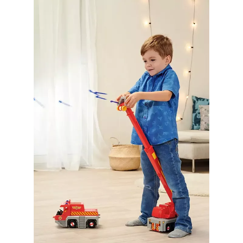 Veículo de resgate com grua de brinquedo Simba‑Dickie Fireman Sam 2-em-1 (vermelho/amarelo)