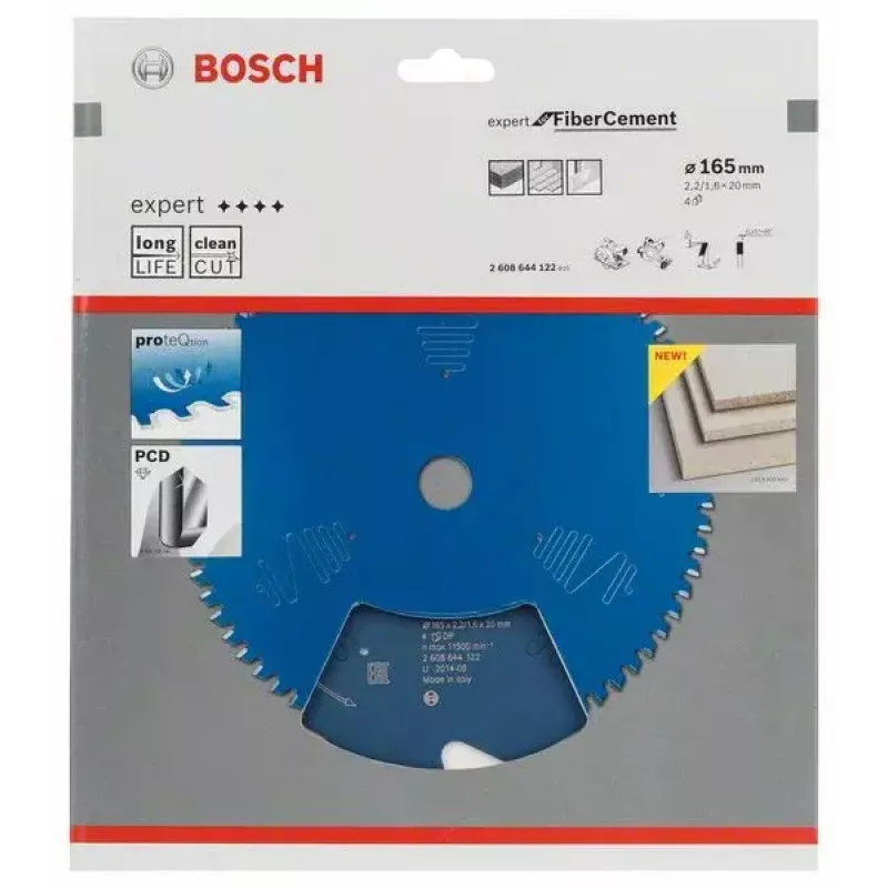 Bosch Expert for Fibre Cement lâmina de serra circular 165 mm, 4 dentes, furo 20 mm, 2608644122