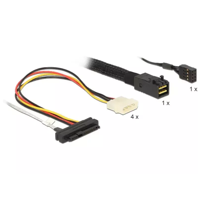 Cabo SAS DeLOCK 83390 0,5 m multicolor