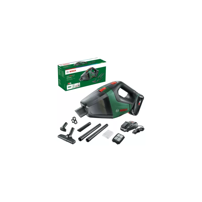 Aspirador de pó com bateria Bosch Universal Vac 18 2-in-1, seco, sem saco, preto, verde, 2,5 Ah