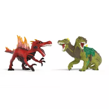 Conjunto de figuras Schleich Eldrador Creatures Dinossauro de fogo vs. lagarto da selva, modelo 70834