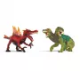 Conjunto de figuras Schleich Eldrador Creatures Dinossauro de fogo vs. lagarto da selva, modelo 70834