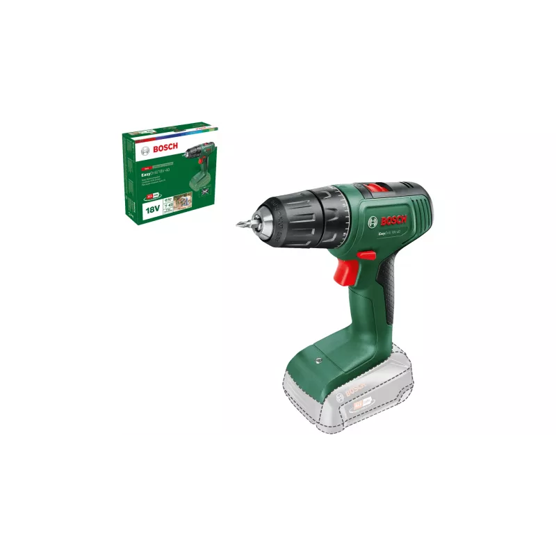 Bosch EasyDrill 18V-40 06039D8000 berbequim-aparafusadora a bateria, 40 Nm, 1630 rpm, 2 velocidades, sem bateria e carregador, verde/preto