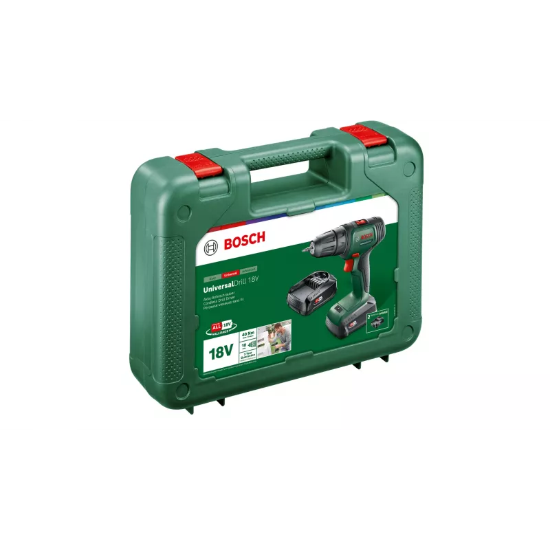 Bosch UniversalDrill 18V 1450 rpm mandril de aperto rápido 1,2 kg preto, verde