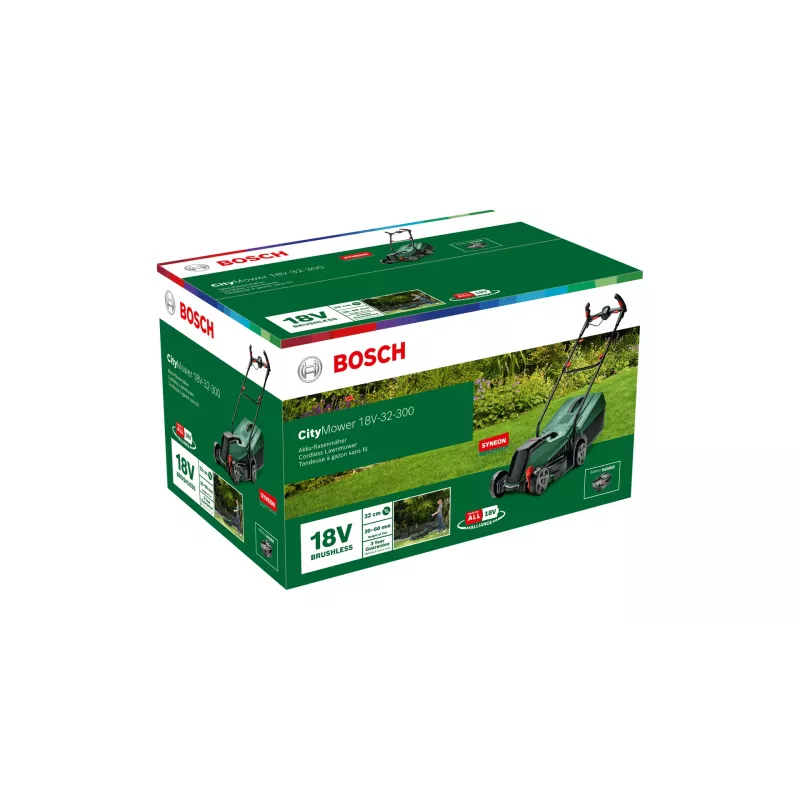 Corta-relvas empurrado Bosch CityMower bateria preto, verde
