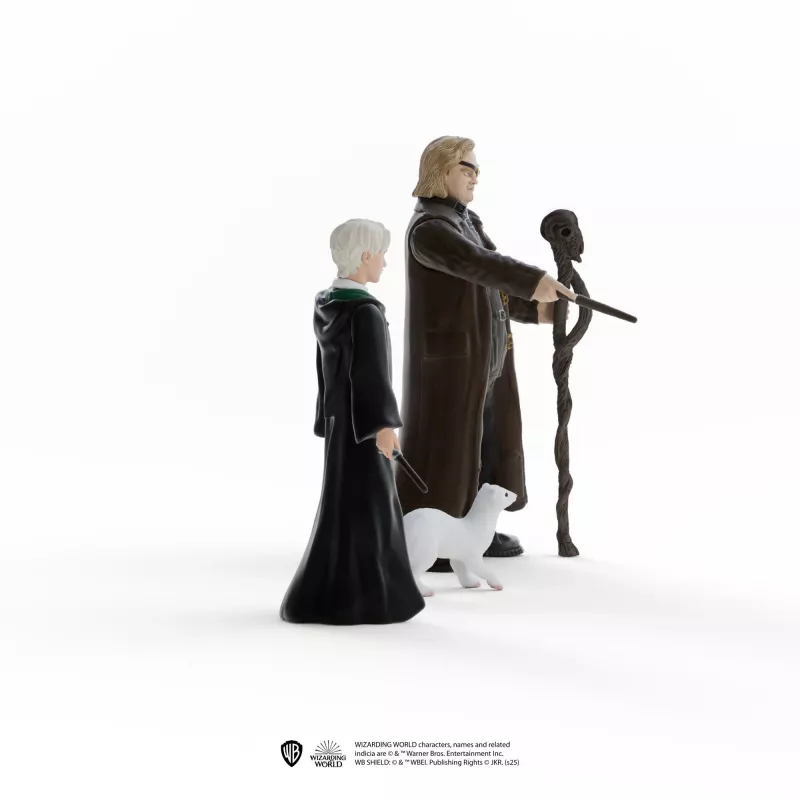 Conjunto de figuras Schleich Wizarding World: Mad-Eye Moody e Draco Malfoy com furão