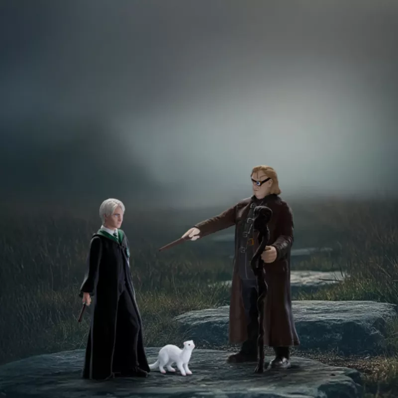Conjunto de figuras Schleich Wizarding World: Mad-Eye Moody e Draco Malfoy com furão