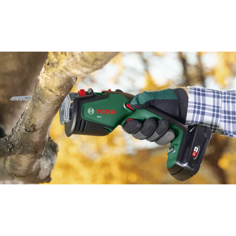 Serra de poda a bateria Bosch Keo 18V, 2,0 Ah, verde/preto