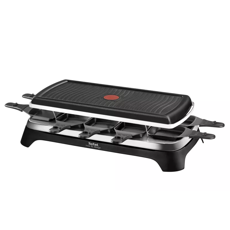 Grelhador de raclette Tefal RE4588 10 pessoas 1350 W preto, aço inoxidável