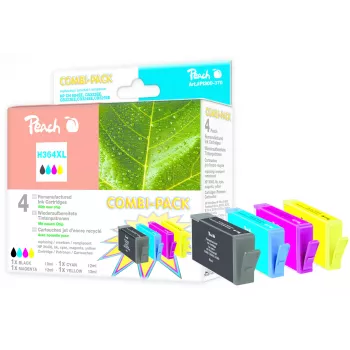Peach PI300-370 Cartucho de tinta 4 unidades alta capacidade (XL) preto, ciano, magenta, amarelo