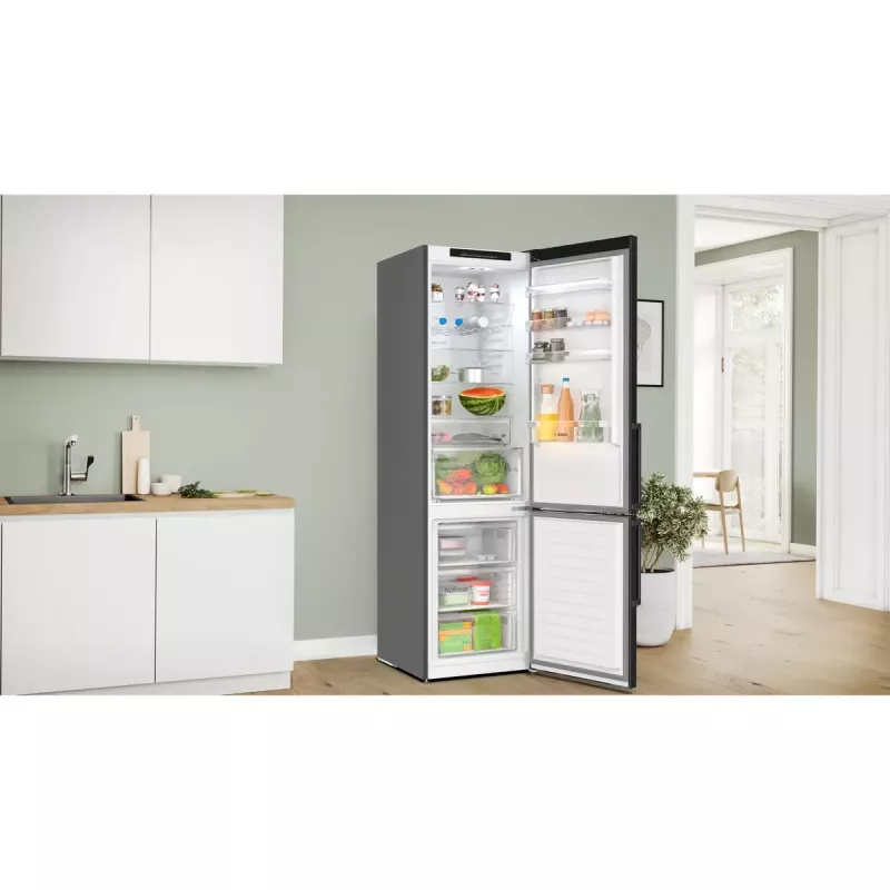 Bosch Serie 4 KGN39VXCT frigorífico combinado, 363 l (260 l + 103 l), classe energética C, aço inoxidável escuro