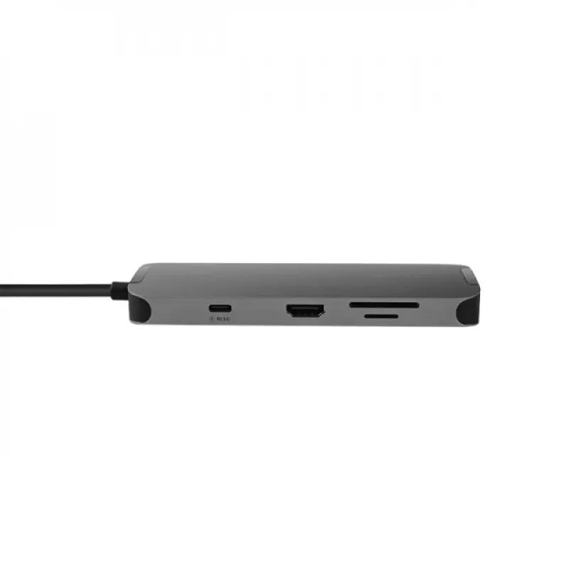 Chieftec DSC-901 estação de ancoragem USB-C, USB 3.2 Gen 1, HDMI, Gigabit LAN, 2x USB-A, 2x USB-C, titânio