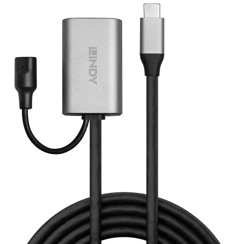 Extensão ativa USB 3.2 Gen 1 C/A Lindy 5m, 5 m, USB C, USB A, USB 3.2 Gen 1 (3.1 Gen 1), prateado