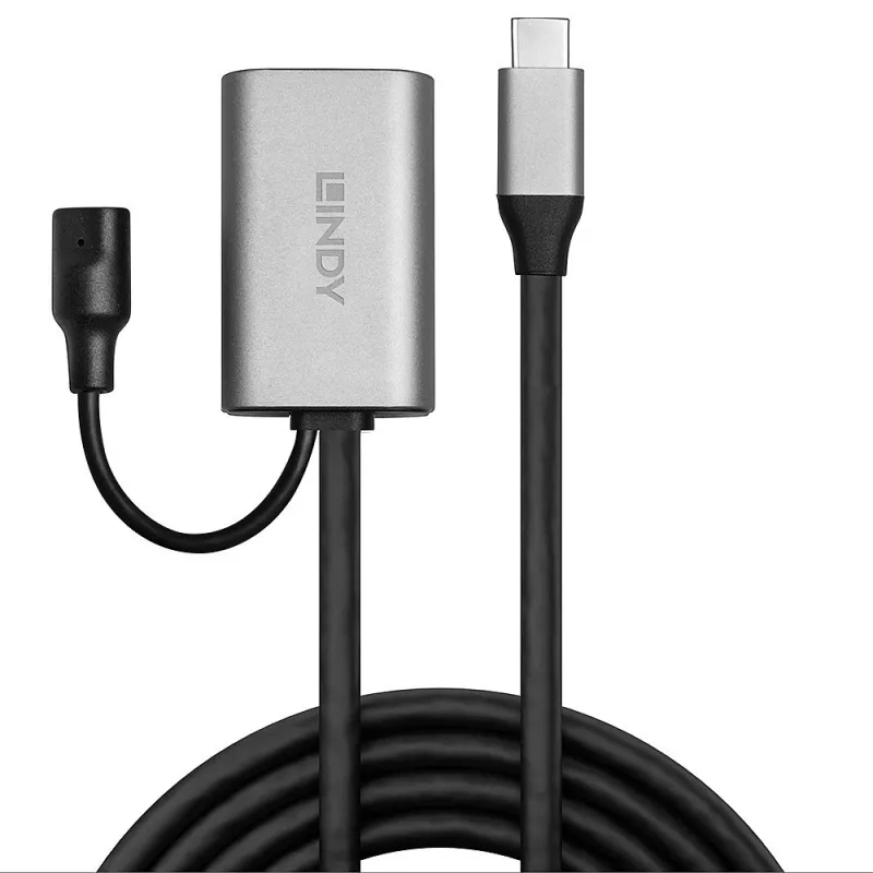 Extensão ativa USB 3.2 Gen 1 C/C Lindy 5m, 5 m, USB C, USB C, USB 3.2 Gen 1 (3.1 Gen 1), 5 Gbit/s, preto