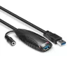 Lindy 43156 cabo de extensão ativo USB 3.0, USB-A macho para USB-A fêmea, 10 m, USB 3.2 Gen 1, 5 Gbit/s, preto