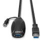 Lindy 43156 cabo de extensão ativo USB 3.0, USB-A macho para USB-A fêmea, 10 m, USB 3.2 Gen 1, 5 Gbit/s, preto