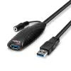 Lindy 43156 cabo de extensão ativo USB 3.0, USB-A macho para USB-A fêmea, 10 m, USB 3.2 Gen 1, 5 Gbit/s, preto