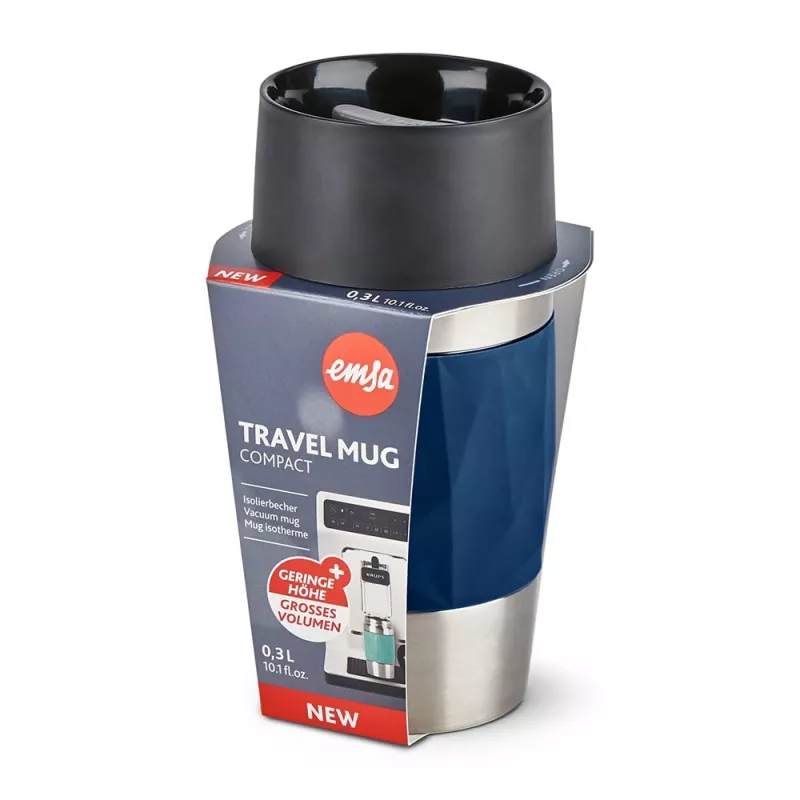 EMSA Caneca de viagem Compact 300 ml azul, aço inoxidável